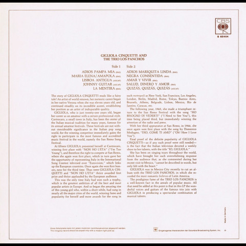Gigliola Cinquetti, Trio Los Panchos - Gigliola Cinquetti And The Trio Los Panchos [1LP]
