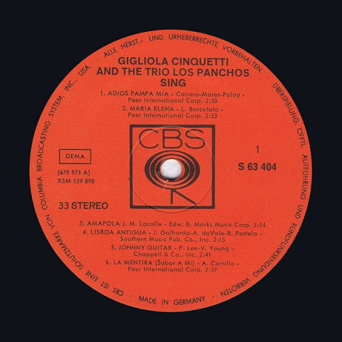 Gigliola Cinquetti, Trio Los Panchos - Gigliola Cinquetti And The Trio Los Panchos [1LP]
