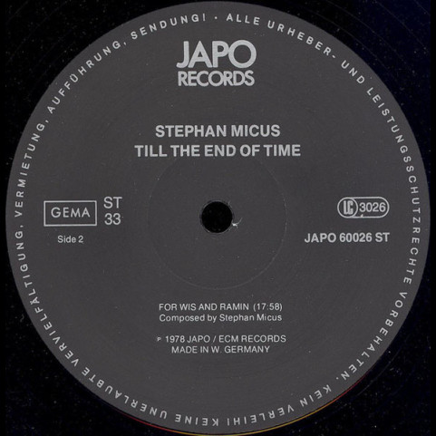 Stephan Micus - Till The End Of Time (1978) [1LP]