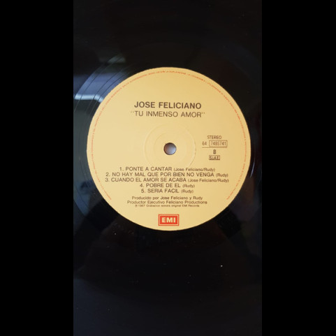 José Feliciano - Tu Inmenso Amor (1987) [1LP]