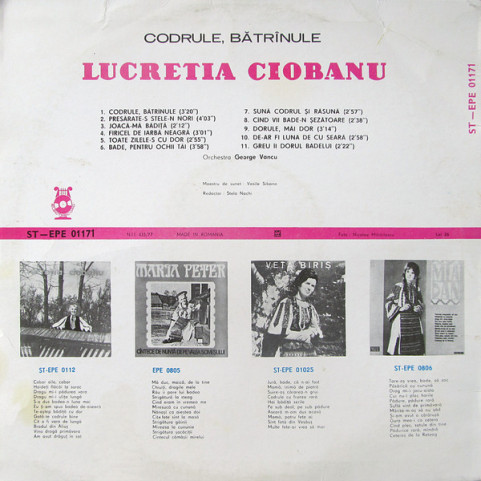 Lucreția Ciobanu - Codrule, Bătrînule [1LP]