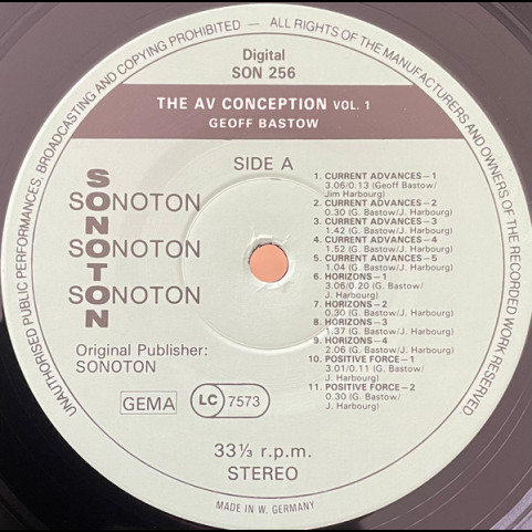 Geoff Bastow - The AV Conception Volume 1 (1986) [1LP]