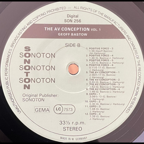 Geoff Bastow - The AV Conception Volume 1 (1986) [1LP]