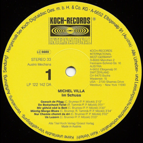 Michel Villa - Im Schuss (1989) [1LP]