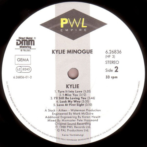 Kylie Minogue - Kylie (1988) [1LP]