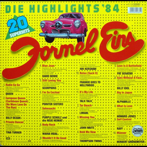 Various - Formel Eins · Die Highlights '84 (1984) [1LP]