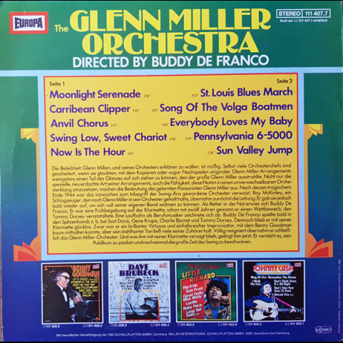 Glenn Miller Orchestra, The Directed By Buddy DeFranco - The Glenn Miller Orchestra Directed By Buddy De Franco (1979) [1LP]