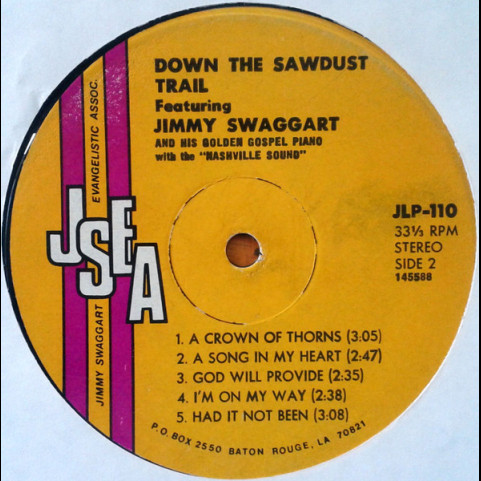 Jimmy Swaggart - Down The Sawdust Trail (1972) [1LP]