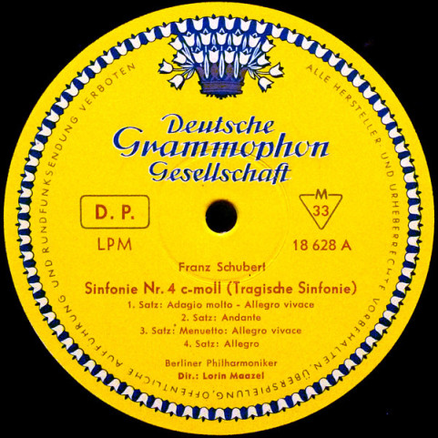 Franz Schubert, Berliner Philharmoniker ∙ Lorin Maazel - Sinfonien Nr. 4 C-moll (Tragische) ∙ Nr. 8 H-moll (Unvollendete) (1961) [1LP]
