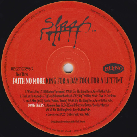Faith No More - King For A Day Fool For A Lifetime (2016) [2LP] 180g