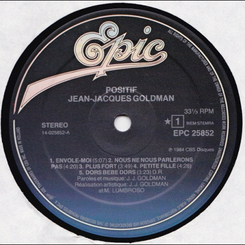Jean-Jacques Goldman - Positif (1984) [1LP]