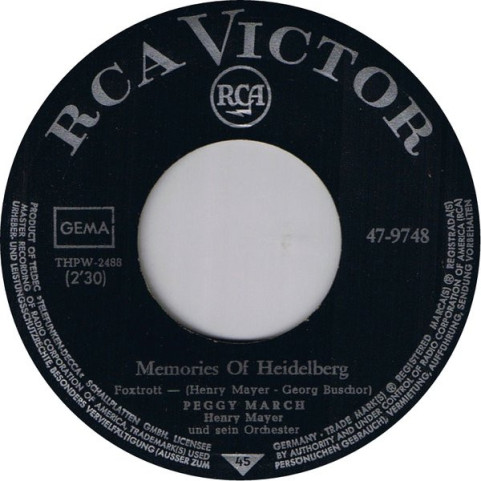 Peggy March - Male Nicht Den Teufel An Die Wand / Memories Of Heidelberg (1966) [7"]
