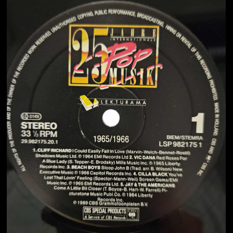 Various - 25 Jahre Internationale Popmusik - 1965/1966 (1989) [2LP]