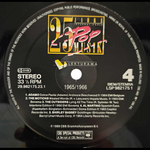 Various - 25 Jahre Internationale Popmusik - 1965/1966 (1989) [2LP]