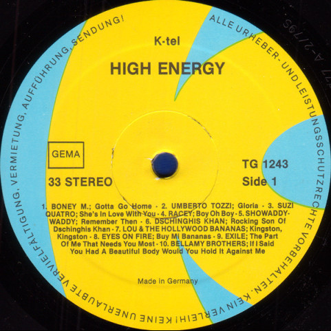 Various - High Energy (Top-Hits '80) (1979) [1LP]