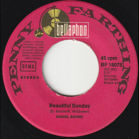 Daniel Boone - Beautiful Sunday (1972) [7"]