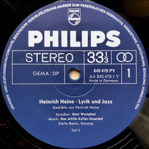 Heinrich Heine, Attila Zoller - Lyrik Und Jazz [1LP]