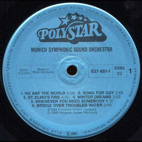 Munich Symphonic Sound Orchestra - The Sensation Of Sound - Pop Goes Classic (1988) [1LP]