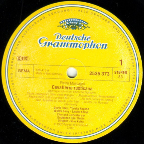 Ruggiero Leoncavallo / Pietro Mascagni, Gloria Davy · Anny Schlemm · Sándor Kónya, Walter Berry · Donald Grobe · Janos Kulka - Der Bajazzo / Cavalleria Rusticana [1LP]