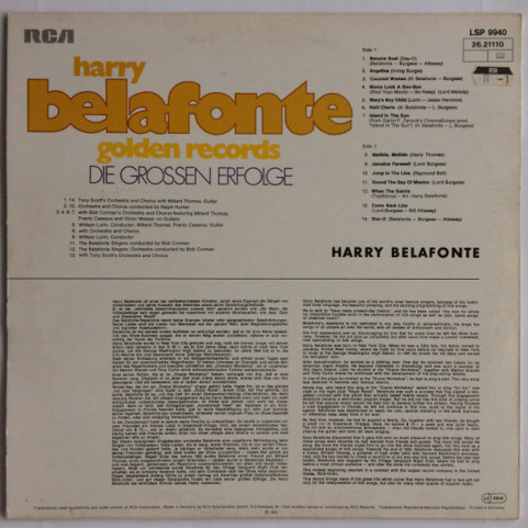 Harry Belafonte - Golden Records (Die Grossen Erfolge) [1LP]