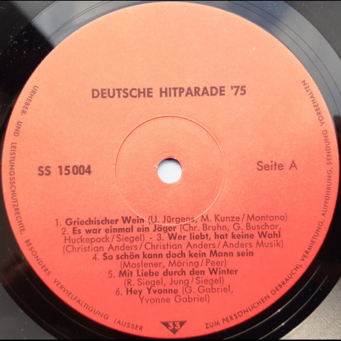 Unknown Artist - Deutsche Hitparade '75 (1975) [1LP]