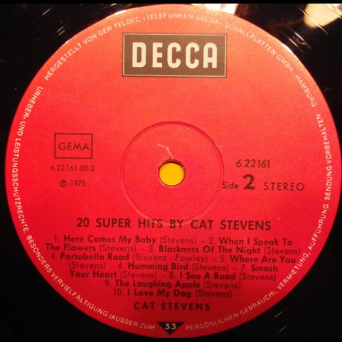 Cat Stevens - 20 Super Hits By Cat Stevens (1975) [1LP]