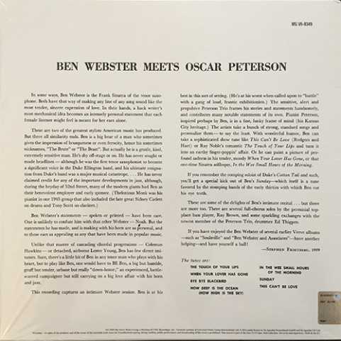 Ben Webster meets Oscar Peterson - Ben Webster Meets Oscar Peterson (2016) [1LP] 180g
