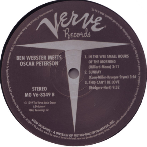 Ben Webster meets Oscar Peterson - Ben Webster Meets Oscar Peterson (2016) [1LP] 180g