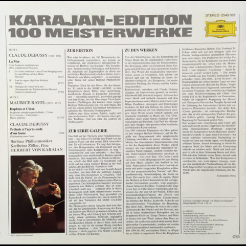 Berliner Philharmoniker, Herbert von Karajan - Karajan-Edition 100 Meisterwerke - Debussy: La Mer- Prélude À L`près-midi D'un Faune ·Ravel: Daphnis Et Chloé (1982) [1LP]