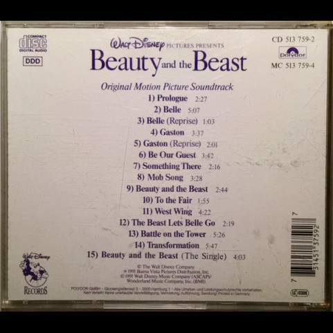 Alan Menken, Howard Ashman - Beauty And The Beast (Original Motion Picture Soundtrack) (1991) [1CD]