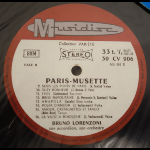 Bruno Lorenzoni Et Son Orchestre - Paris Musette [1LP]