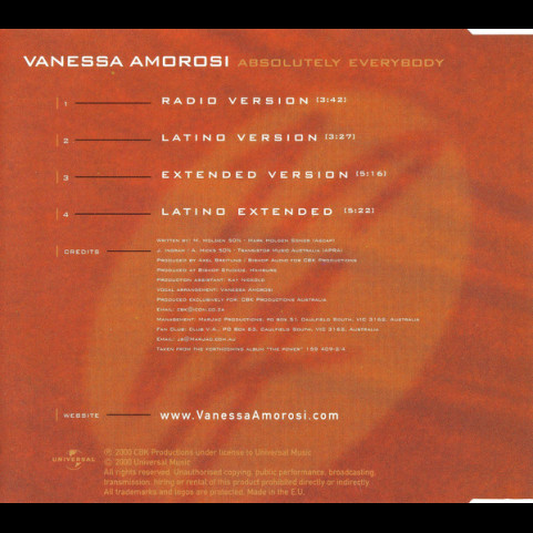 Vanessa Amorosi - Absolutely Everybody (2000) [1CD]