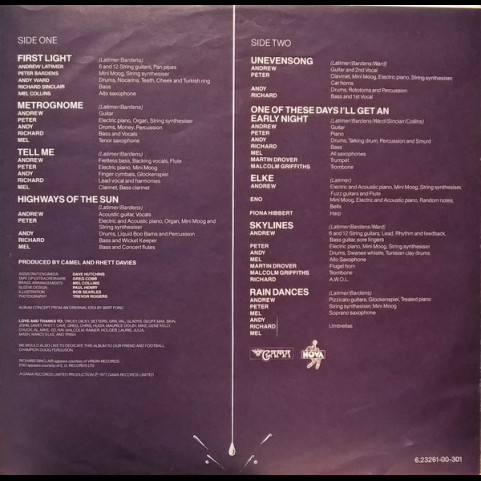 Camel - Rain Dances (1977) [1LP]