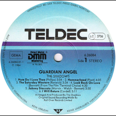 Shadows, The - Guardian Angel (1984) [1LP]