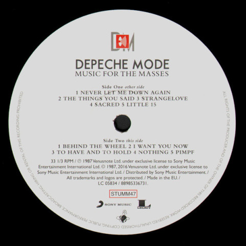 Depeche Mode - Music For The Masses (2016) [1LP]