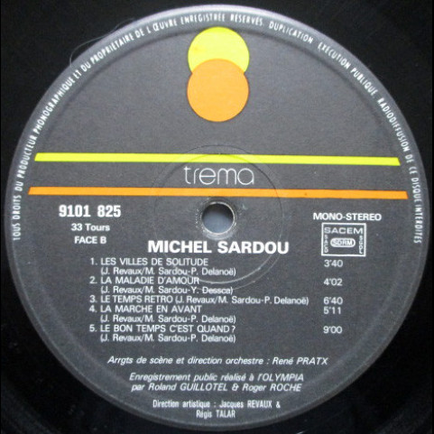 Michel Sardou - Olympia 75 (1975) [1LP]