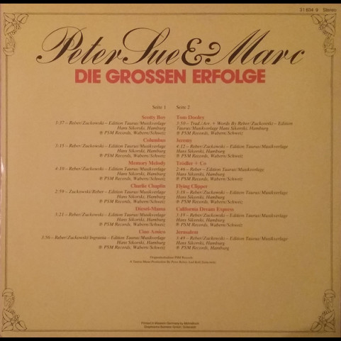 Peter, Sue & Marc - Die Grossen Erfolge Volume 2 [1LP]