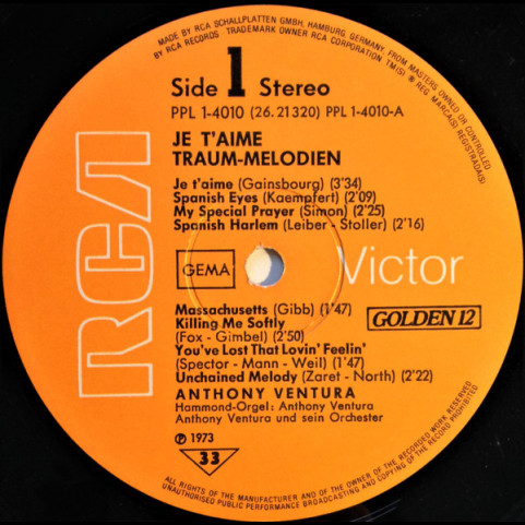 Orchester Anthony Ventura - Je T'Aime (Traum-Melodien) [1LP]
