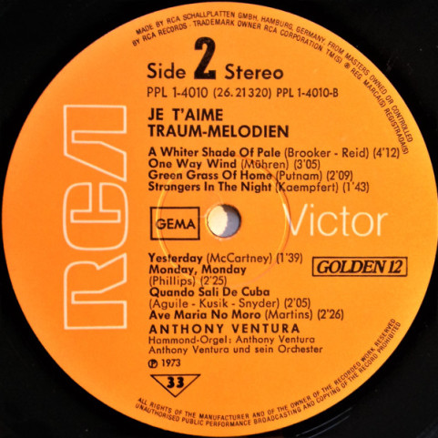 Orchester Anthony Ventura - Je T'Aime (Traum-Melodien) [1LP]