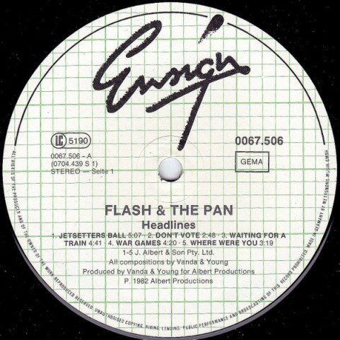 Flash & The Pan - Headlines (1982) [1LP]