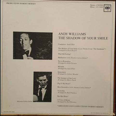 Andy Williams - The Shadow Of Your Smile (1966) [1LP]