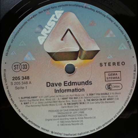 Dave Edmunds - Information (1983) [1LP]