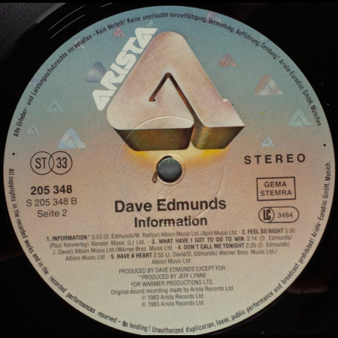 Dave Edmunds - Information (1983) [1LP]