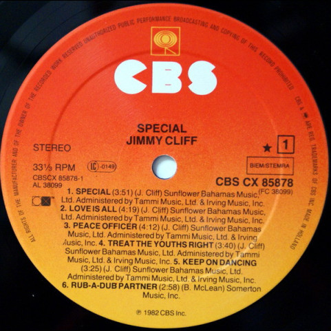 Jimmy Cliff - Special (1982) [1LP]