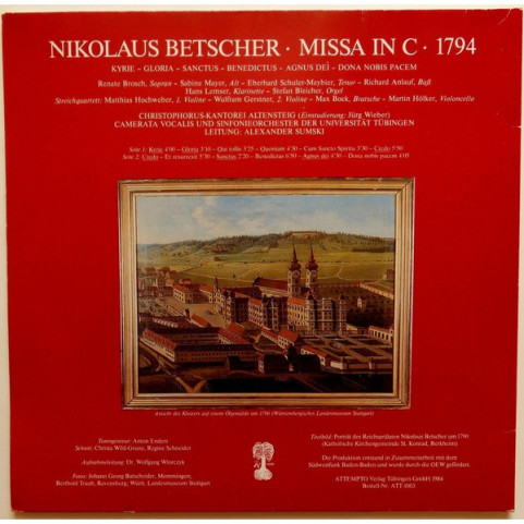 Nikolaus Betscher - Missa In C - 1794 [1LP]