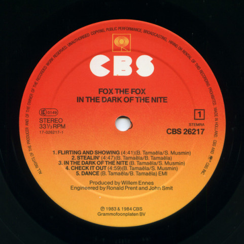 Fox The Fox - In The Dark Of The Nite.... (1984) [1LP]
